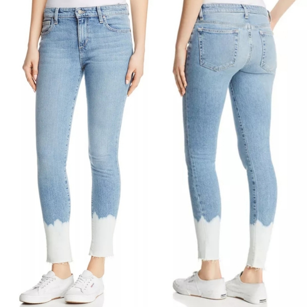 Joe's Jeans "The Icon Mid-Rise Skinny Ankle" Blue Dip-dyed Jean, Women's Size 28